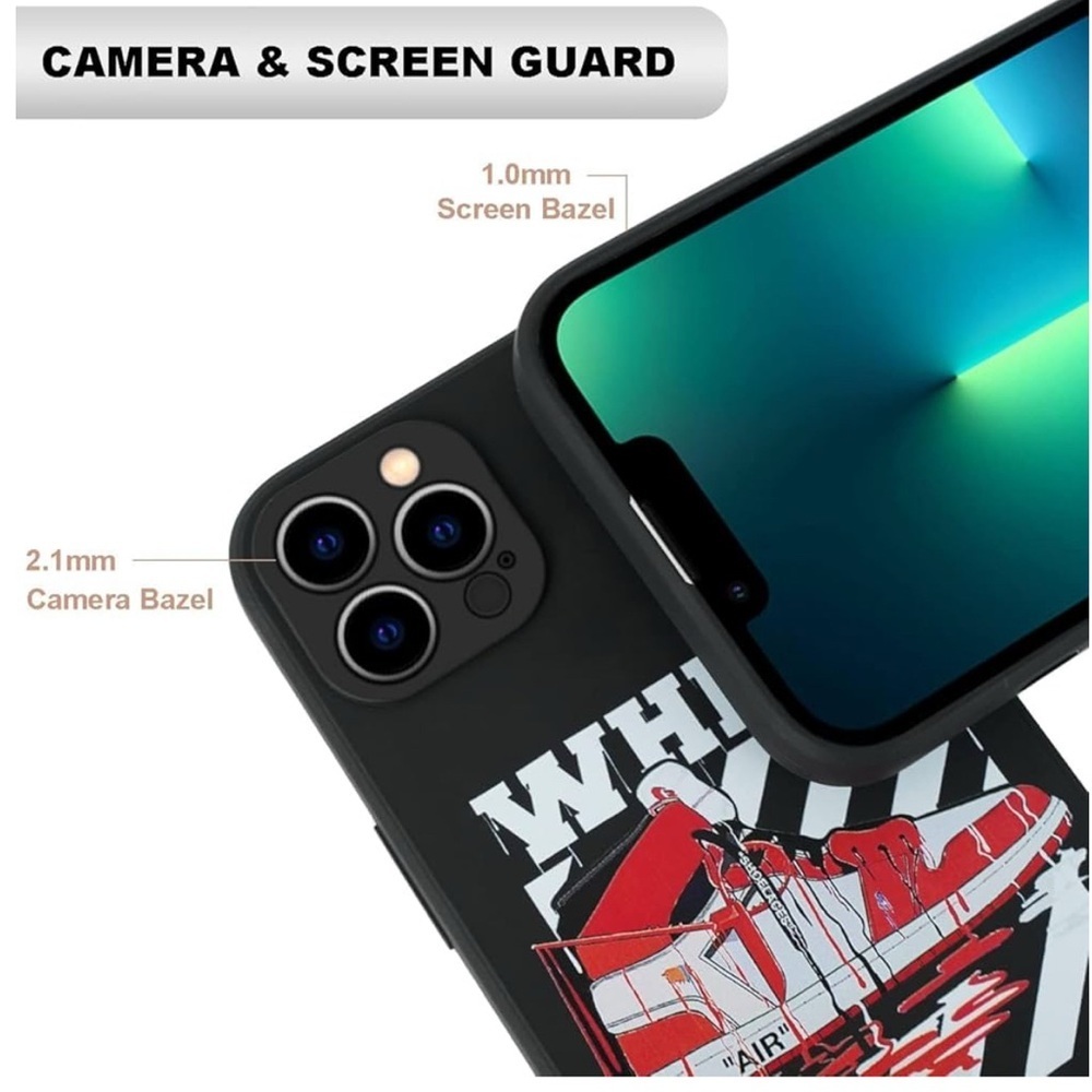 Off-White Black Phone Case with Red Design Compatible with iPhone 15 Pro Max - Picture 6 of 7